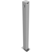 Barrier chain post | steel tube 70 x 70 mm | locking mechanism, with Euro profile cylinder lock | hot-dip galvanized | without eyelet